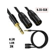 thumbnail image 2 of Professional 6.35mm Stereo to Dual XLR Male Audio Cable Y Splitter Adapter Cord Wire for Microphones and Cameras, 2 of 11
