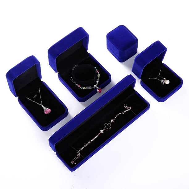 Caja de franela para joyería, caja para collares, colgantes, cajas para empaquetar joyas, cajas para pulseras, cajas para anillos y pendientes