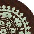 thumbnail image 2 of Safavieh  Handmade Soho Shyhrete Medallion N.Z. Wool Rug Brown/Teal 6' x 6' Round Handmade 6' Round Indoor Living Room, Bedroom, Dining Room Round, 2 of 5