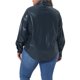 thumbnail image 3 of Camisas de cuero sintético de talla grande Agnes Orinda para mujeres, con mangas largas, botón, chaqueta casual de motociclista, azul oscuro 2X, 3 of 6