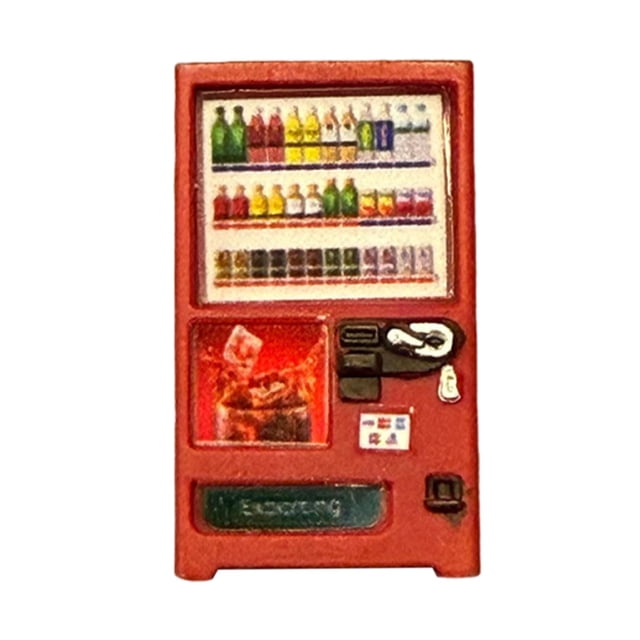 Siruishop 1/64 Mini Vending Machine Model Creative Decorative Collectible DIY Ornament Red