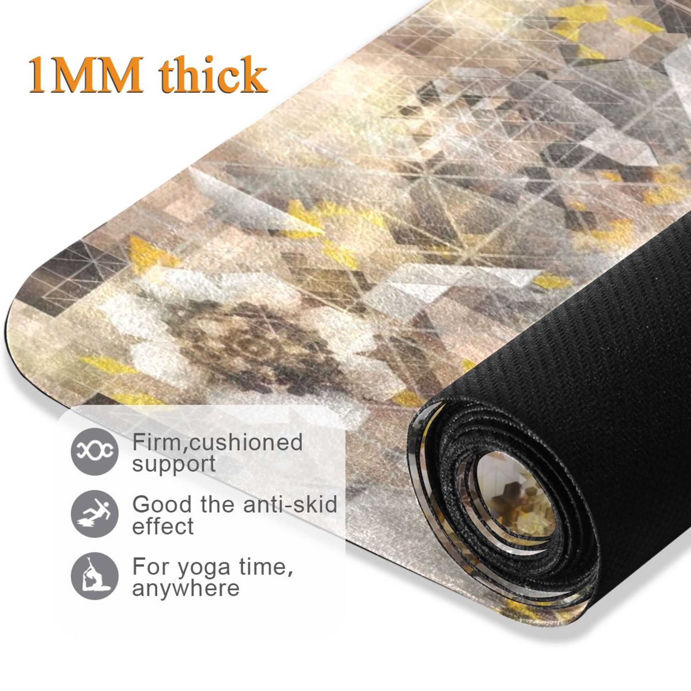 BZSMCE Yoga Mat Women Fitness Mat Glam Mosaic Pattern