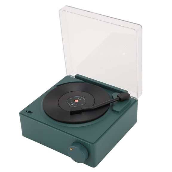 Vintage  Record Player Style BT Speaker, Portable Wire less Stereo Speaker with Time Display, for Home Bedroom, BT / TF Card / AUX Support