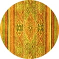 thumbnail image 1 of Ahgly Company Indoor Round Abstract Yellow Modern Area Rugs, 8' Round, 1 of 4