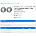 thumbnail image 2 of Front Brake Rotor Set - Compatible with 1989 - 1998 Suzuki Sidekick 2-Door 1.6L 4-Cylinder 1990 1991 1992 1993 1994 1995 1996 1997, 2 of 2
