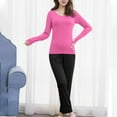 thumbnail image 6 of Dgankt 2 Piece Sets for Women Casual Loose Solid Color Round Neck Long Sleeve with Chest Pad Trousers Home Wear Set,Size M-2XL, 6 of 8