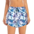 thumbnail image 4 of Lsque Icy Blue Snowflakes Printed Women's Running Shorts with Liner Pockets,Elastic Quick Dry Workout Athletic Gym Yoga Shorts,Womens High Waist Shorts-Small, 4 of 9