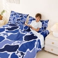thumbnail image 3 of Feelyou Ocean Camo Whale Animal Full Size Sheets for Men Women, Gradient Polkadots Camouflage Bed Sheets, Blue, 4 Pieces, 3 of 5