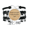thumbnail image 1 of Qoutes Healing Sentences Stars Not Afraid Bracelet Love Accessory Twisted Leather Knitting Rope Wristband, 1 of 3