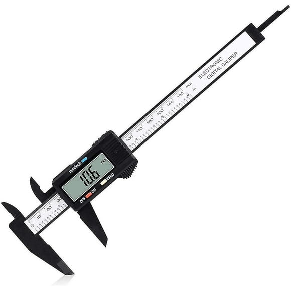 Calibrador digital Adoric de 0 a 6 pulgadas, herramienta de medición con pantalla LCD grande y conversión de pulgadas y milímetros.