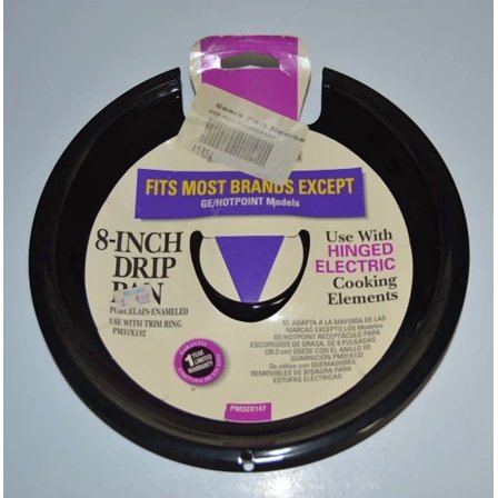 Sears Pm32X147 8" Porcelain-Enameled Electric Range Drip Pan Black For Roper New