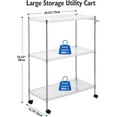 thumbnail image 2 of ChaoLink 3 Tiers Metal Utility Rolling Cart with 300Lbs Capacity, Heavy Duty NSF Rolling Chrome Trolley Cart, 2 of 7