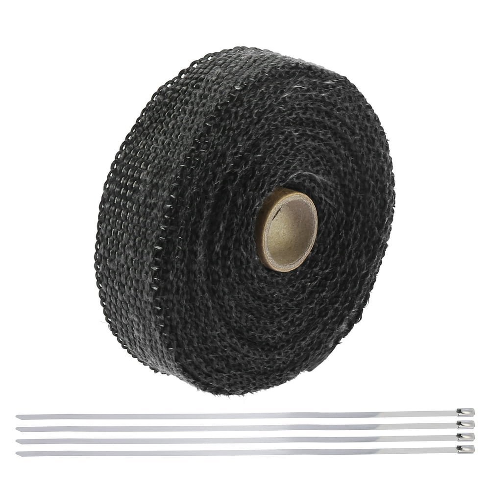 1" x 16ft Black Exhaust Heat Wrap Tape Exhaust Muffler Pipes Graphene