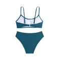 thumbnail image 4 of 2026 New High Waisted Bikini Sets Sporty Two Piece Swimsuits Color Block Cheeky High Cut Bathing Suits, Bikini Swimsuit Set - Teen Two Piece Swimwear for for 8-14 Years (Dark Blue, 12-13 Years), 4 of 4