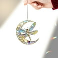 thumbnail image 3 of Dragonfly Moon Suncatcher, Hologram Acrylic Dragonfly Moon, Rainbow Prism Ornament, Nature Lover Gift, Whimsical Home Decor 4315317961 4281, 3 of 4