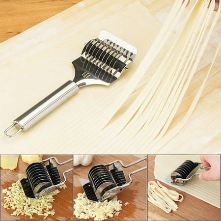Stainless Steel Spaghetti Noodle Pasta Maker Lattice Roller Dough Cutter Kitchen Gadget Tool 