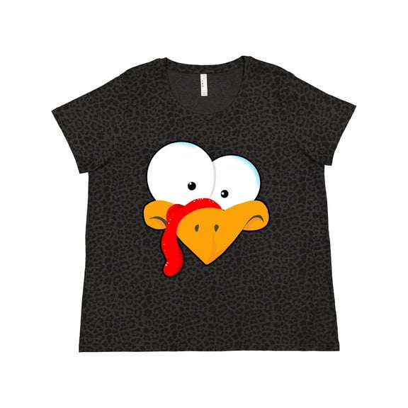 Inktastic Thanksgiving Goofball Turkey Face Women's Plus Size T-Shirt