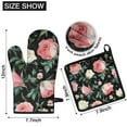 thumbnail image 6 of Pioneer Flower Kitchen Oven Mitt and Pot Holder Sets 2 Pcs for Baking, Cooking and Grilling, Heat Resistant Up To 392 °F, 6 of 7