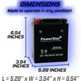 thumbnail image 6 of PowerStar YTX14AH-BS ATV Battery Compatible with Kawasaki KLF300 Bayou 4x4, 6 of 6