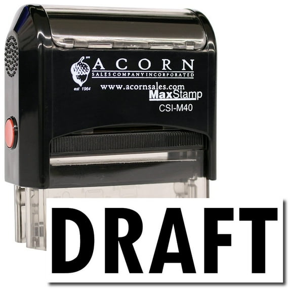 Large Self-Inking Draft Stamp with Brown Ink