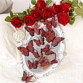 thumbnail image 2 of Elegant Red Rose Butterfly Wall Decals Removable 3D Floral Stickers for Home Decor, Bedroom, Living Room, Nursery, 2 of 4