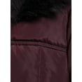 thumbnail image 5 of Big Chill Women's Maxi Chevron Puffer Coat with Faux Fur Trim Hood, 5 of 6