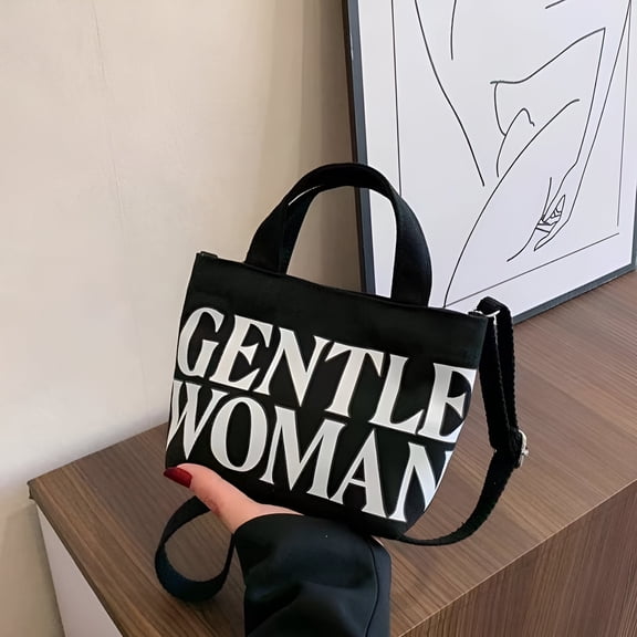 GASTROPOD Unisex Canvas Fashion Trend Tote Bag, Black
