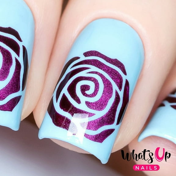 Whats Up Nails Rose Petals Vinyl Stencils for Floral Nail Art Design
