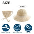 thumbnail image 2 of Sombrero de 56-58cm de circunferencia para mujer, sombrero de paja con perlas de encaje y bolso de paja, conjunto de sombrero de playa protector solar para el verano, 2 of 5