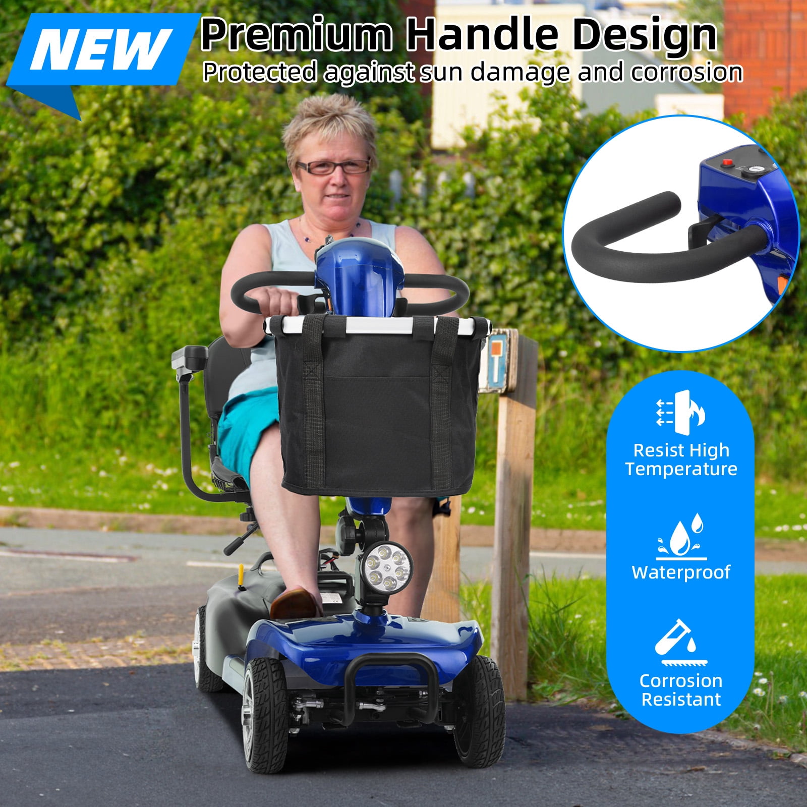Mbxcooter 15/30 Miles Mobility Scooter,4-Wheel Mobility Scooter for Adults,Seniors,350W Electric Powered Wheelchair Device,Compact Duty Mobile for Travel with Dual Baskets, Rotating Seat