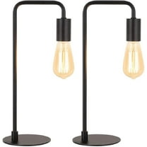 Black Modern Table Lamp Industrial Bedside Lamps Set of 2