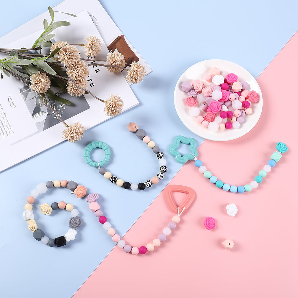 Silicone Loose Beads Diy Necklace Accessories Silicone - Temu