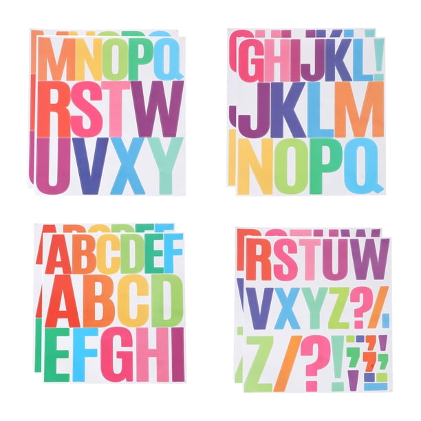 Uxcell 140 Piezas de Calcomanías de Letras de Vinilo, 8 Hojas de 4 Pulgadas Calcomanías de Alfabeto Coloridas y Autoadhesivas para Manualidades DIY