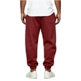 thumbnail image 6 of Men's Baggy Sweatpants Lightweight Fleece Wide Leg Drawstring Sweat Pants,Casual Lounge Joggers with Pockets Slacks Size 2XL Wine, 6 of 6