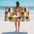 thumbnail image 2 of Mid-century Modern Beach Towels Blanket Soft&Absorbent Quick Dry Microfiber Vintage Color Abstract Geometric Pattern Pool Towels for Swimming ,Yoga, Sports, Gym, Camping,Large 35X70in,, 2 of 8