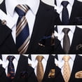 thumbnail image 2 of Men's business dress evening tie fashion tie square scarf cufflinks combination set, 2 of 6