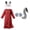 Red, variant on Adults Scary Wolf Granny Costume with Plush Ear Hat and Tail & Gloves,Halloween Big Bad Wolf Granny Costume with Hat & Gloves & Tail Set,LARP Horror Wolf Grandma Costume Outfit