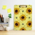 thumbnail image 5 of FMSHPON Bees Sunflowers Yellow Buffalo Plaid Clipboard Hardboard Wood Nursing Clip Board and Pull for Standard A4 Letter 13x9 inches, 5 of 7