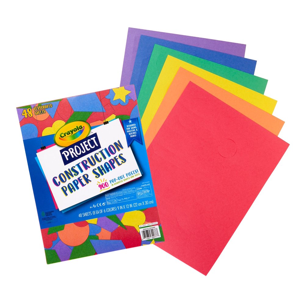 Crayola Construction Paper Shapes, Assorted Colors Craft Paper, Child