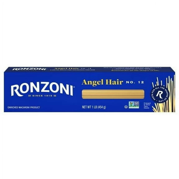 Ronzoni Angel Hair Pasta 16 oz Quick Cook Non-GMO Capelli D'Angelo (Pack of 4)