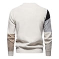 thumbnail image 3 of DHFJKG Men's Jacquard Sweaters Knitted Color Block Crewneck Long Sleeve Outdoor Casual Sweater Pullover Tops Autumn Winter Leisure Jumper Tops, 3 of 8