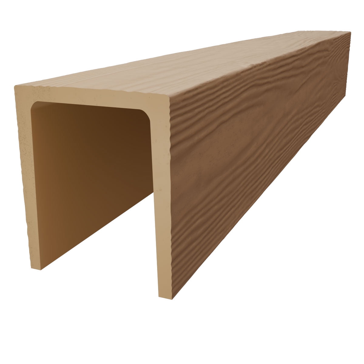 Ekena Millwork 5 1/2"W x 7 1/2"H x 192"L 3-Sided (U-Beam) Mena HeritageTimber Faux Wood Ceiling Beam, Natural White Oak