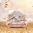 thumbnail image 1 of Xihbxyly Anillo de Diamantes Redondos, Elegante Accesorio para Aniversario de Bodas, Anillo de Moda Ajustable de Talla 5-11, Impresionante Pieza de Joyería de Aleación, Perfecto para Celebraciones de, 1 of 2