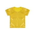 thumbnail image 2 of renvena Kids Boys Girls Sparkly Jazz Dance Shirt Athletic Tank Tops Shiny Sequin Dancewear Gold 2-6, 2 of 7
