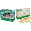 BRIO World 33574 - Train Garage - 1 Piece Wooden Toy Train Accessory for Kids Age 3 and Up & World 33402 Expansion Pack Intermediate | Wooden Train Tracks for Kids Age 3 and Up