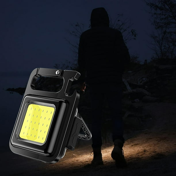 Mini linterna COB con 3 modos y soporte plegable, luz de emergencia para pesca y senderismo con bolsa de almacenamiento