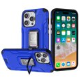 thumbnail image 2 of Designed for Apple iPhone 15 Pro Max (6.7") Tough Metallic Hybrid Premium Ring Kicstand Military Grade, Heavy Duty Shockproof Rugged Phone Case Cover [Blue], 2 of 8