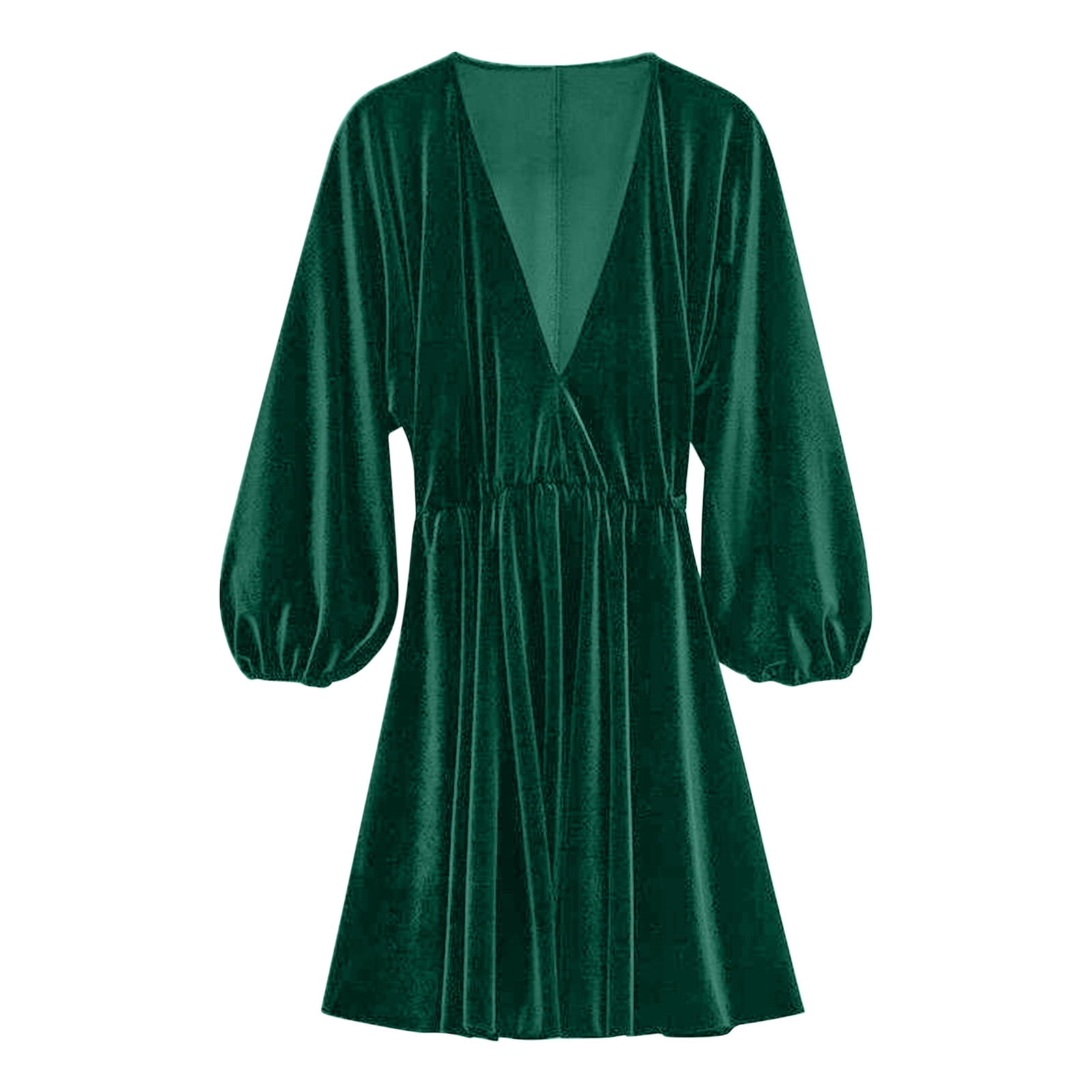 Women's Velvet Dress, Long Sleeve V-Neck Bodycon Midi Dress for Casual and  Party Wear - Walmart.ca