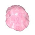 thumbnail image 2 of Balery Breast Cancer Awareness Shower Caps, Double Layer Waterproof Shower Cap, Double Layers Reusable Shower Cap With Soft Comfortable For Long Thick Hair Soft Bath Shower Hair Caps, 2 of 9