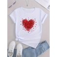 thumbnail image 2 of Fashion Heart Graphic Sports Short Sleeve T-shirts, Print Casual Sports Slim Tops For Running, Women's Summer Tops Tee For Adult, Men, Women, Teen, Teenager, Adolescent, Youth, 2 of 6